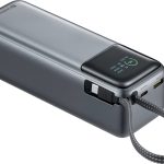 2-powerbank 27000mah 97wh cabo usb-c integrado 140w porto usb-c 100w total 240w usb-a 225w ecra colorido pass-through 615g garantia 5 anos