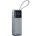 4-powerbank 20000mah 72wh cabo usb-c integrado 100w porto usb-c 100w total 130w usb-a 225w ecra pass-through 500g aviao