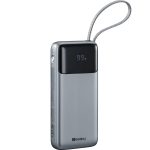 4---powerbank 20000mah 74wh polimero litio cabo usb-c integrado 67w porto usb-c 67w usb-a 225w ecra pass-through 403g aprovado aviao