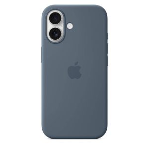 Capa em silicone com MagSafe para iPhone 17 Azul-âncora