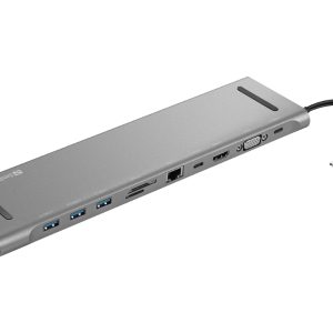 docking station usb-c com hdmi e vga para dois monitores diferentes