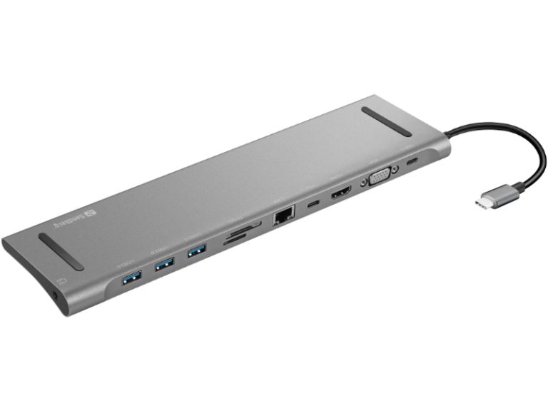 docking station usb-c com hdmi e vga para dois monitores diferentes