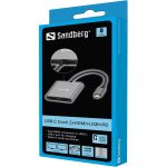 4-Caixa-Dock USB-C Sandberg 2x HDMI + USB + Power Delivery