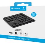 6 - Caixa - Teclado Numérico Sem Fios Sandberg Pro