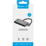 caixa-1-Hub USB-C para 3x USB 3.0 com PD Sandberg