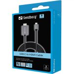 cabo usb-c para hdmi sandberg 2m 4k