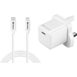 Carregador Sandberg 20W + Cabo Lightning 1M Branco