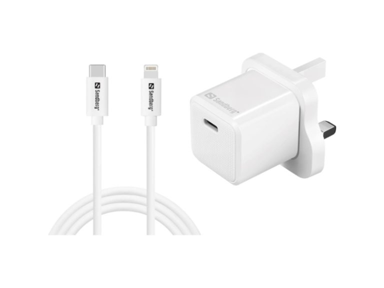 Carregador Sandberg 20W + Cabo Lightning 1M Branco