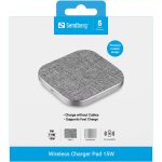 Carregador Wireless Sandberg Charger Pad 15W Cinzento