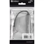 Hub USB-C Sandberg para 3x USB-A + 2x USB-C SAVER