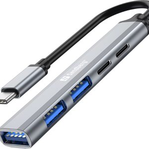 Hub USB-C Sandberg para 3x USB-A + 2x USB-C SAVER