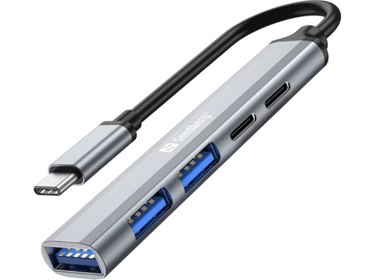 Hub USB-C Sandberg para 3x USB-A + 2x USB-C SAVER
