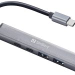 Hub USB-C Sandberg para 3x USB-A + 2x USB-C SAVER