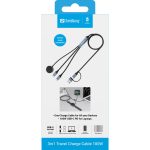 Cabo de carregador de viagem Sandberg 3 em 1 100W
