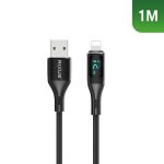 Cabo USB-A para Lightning RIXUS Trançado com Display LED 1 M