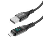Cabo USB-A para Lightning RIXUS Trançado com Display LED 1 M