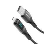 Cabo USB-A para Lightning RIXUS Trançado com Display LED 1 M