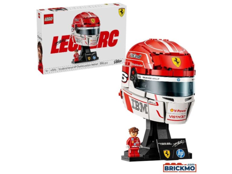 LEGO Editions F1 Capacete Scuderia Ferrari HP de Charles Leclerc Idades 14+ 886 Peças Item 43014