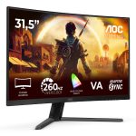 Monitor Curvo AOC Gaming C32G42ZE VA W-LED 31.5 FHD 169 260Hz(OC) VESA Adaptive Sync (2)