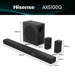 Soundbar Hisense AX AX5100Q 5.1 Dolby AtmosDolby AudioDTSVirtualX 580W Preta (1)