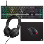 Bundle Corsair 4-in-1 Gaming Teclado K55 Core RGB (PT) + Rato Harpoon RGB Pro 12000DPI + Headset HS35 Surround v2 + Tapete de Rato M