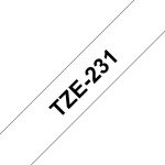 Fita Laminada de 12mm - Branco / Preto para Rotula