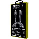 Cabo Usb Sandberg Survivor USB-C 100W 1M Cinzento