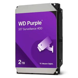 Disco Rígido 3.5 Western Digital WD Purple 2TB 5400RPM 64MB Cache 180MBs CMR Air SATA III 6Gbs