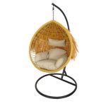 Cadeira de Baloiço Castanho Claro 120 × 105 × 73 cm