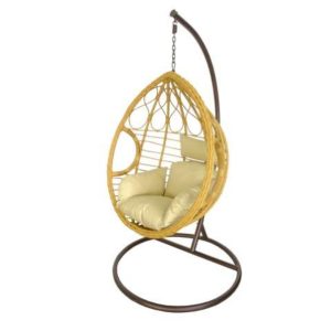 Cadeira de Baloiço Castanho Claro 120 × 100 × 70 cm