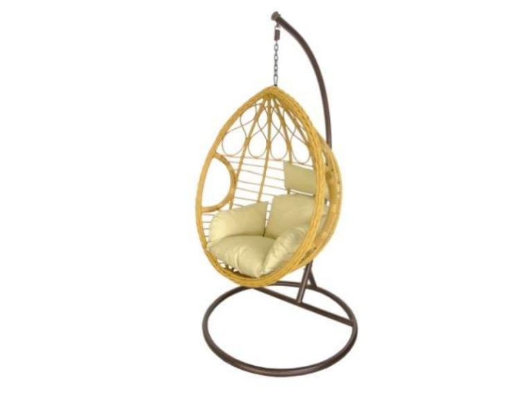 Cadeira de Baloiço Castanho Claro 120 × 100 × 70 cm