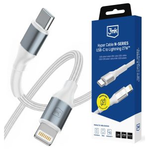 Cabo 3MK Hyper Cable N-Series USB-C para Lightning 1m Branco