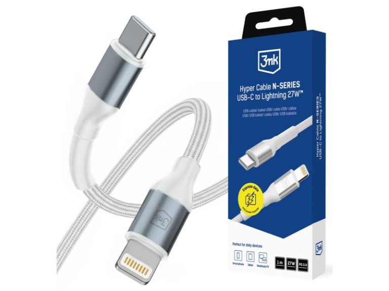 Cabo 3MK Hyper Cable N-Series USB-C para Lightning 1m Branco