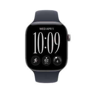 Apple Watch Series 12 GPS 46mm Alumínio Cinzento Sideral c/ Bracelete Desportiva Azul Navy - M/L