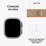 Apple Watch Ultra 4 GPS + Cellular 49mm Titânio Natural c Bracelete Loop Trail Areia