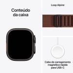 Apple Watch Ultra 4 Titânio Preto c Bracelete Loop Alpine Bordô