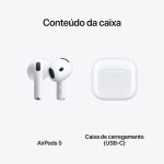 Auriculares Apple AirPods 5 Wireless com Cancelamento Ativo de Ruído Brancos