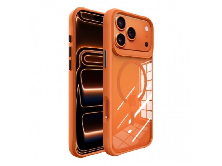 Capa Accetel Hybrid MagSafe para iPhone 1718 Pro Laranja