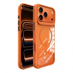 Capa Accetel Hybrid MagSafe para iPhone 1718 Pro Max Laranja