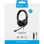Auscultadores Sandberg USB-C Chat Headset Preto